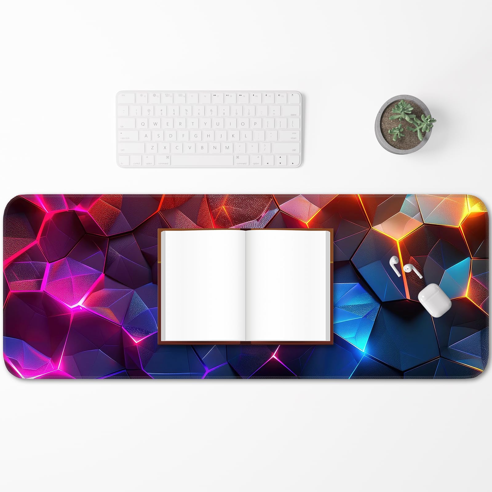 Japanese Dark Red Moon Gaming Mouse Pad, Extended Mouse Pad with Non-Slip Base, Full Keyboard Pad with Stitched Edges, Large Desk Pad for Gaming, Office, Home 31.5 x 11.8 Inch - Flex Gamingproduct_type