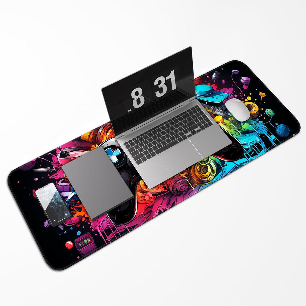Japanese Dark Red Moon Gaming Mouse Pad, Extended Mouse Pad with Non-Slip Base, Full Keyboard Pad with Stitched Edges, Large Desk Pad for Gaming, Office, Home 31.5 x 11.8 Inch - Flex Gamingproduct_type