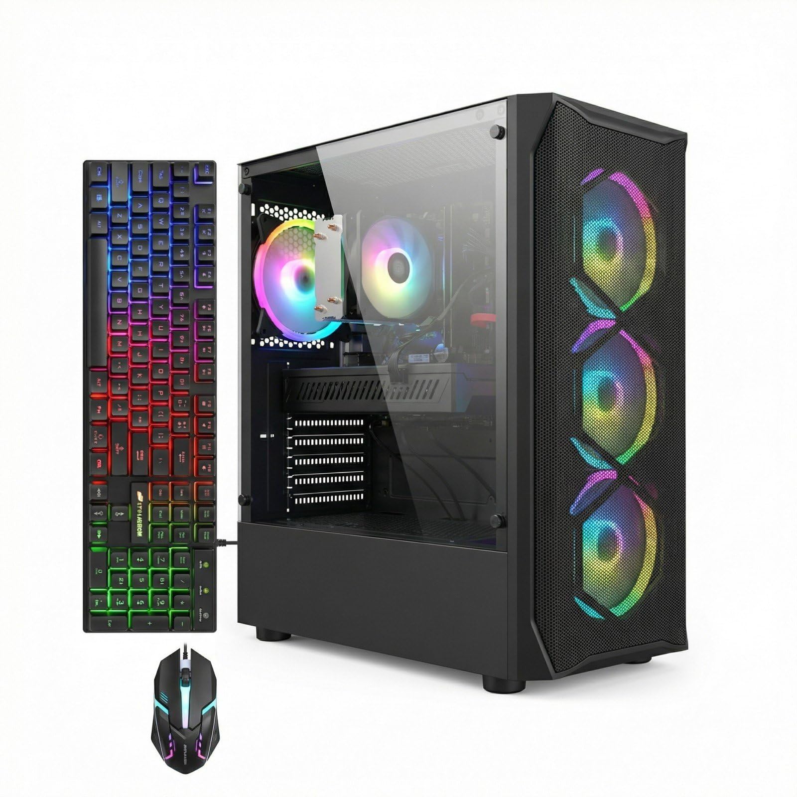 STGAubron Gaming PC Computer Desktop, GeForce GTX 1660 Ti 6G, Intel Core I7 up to 3.9GHz, 16G RAM, 512G SSD, WiFi 6, BT 5.0, RGB Fan x 4, Windows 11 Home,White - Flex Gamingproduct_type