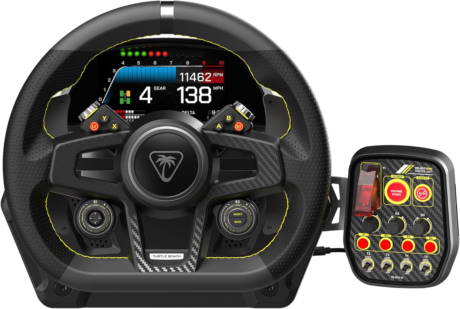 Turtle Beach VelocityOne Race Wheel & Pedal System Licensed for Xbox Series X|S, Xbox One, Windows 10 & 11 PCs – Force Feedback, Three Pedals & Magnetic Paddle Shifters, Hall Effect Sensors - Flex Gamingproduct_type