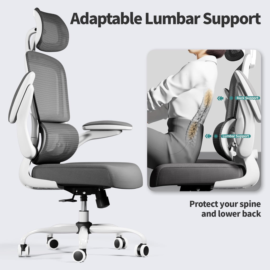 TRALT Office Chair Ergonomic Desk Chair, 330 LBS Home Mesh Office Desk Chairs with Wheels, Comfortable Gaming Chairs (1, Black) - Flex Gamingproduct_type