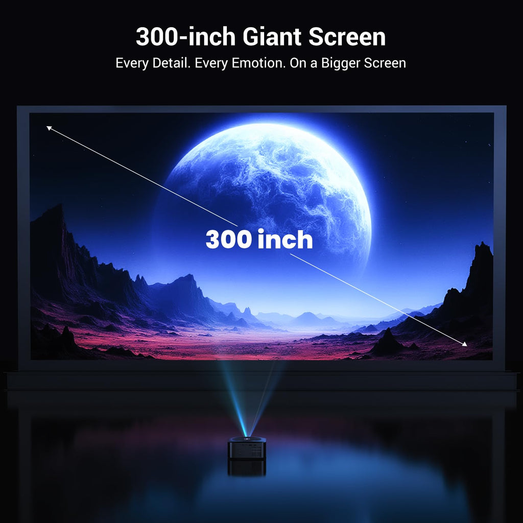 1500 ANSI Official Licensed Google TV Smart Projector, HAPPRUN 4K Full HD Home Theater with Auto Focus, Dolby Sound, Wi-Fi Bluetooth, Built-in Apps, Compatible with Phone & PC, Indoor & Outdoor Use - Flex Gamingproduct_type