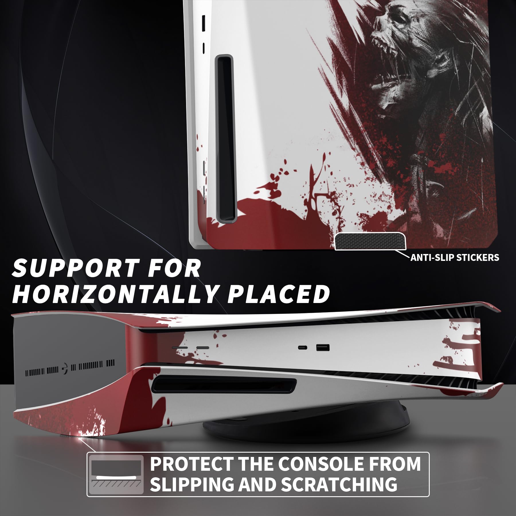 eXtremeRate eXcover The Great Wave Top Bottom Cover Compatible with ps5 Console Disc Edition, Replacement Faceplate Backplate Shell Skin Compatible with ps5 Disc Version Console - Flex Gamingproduct_type