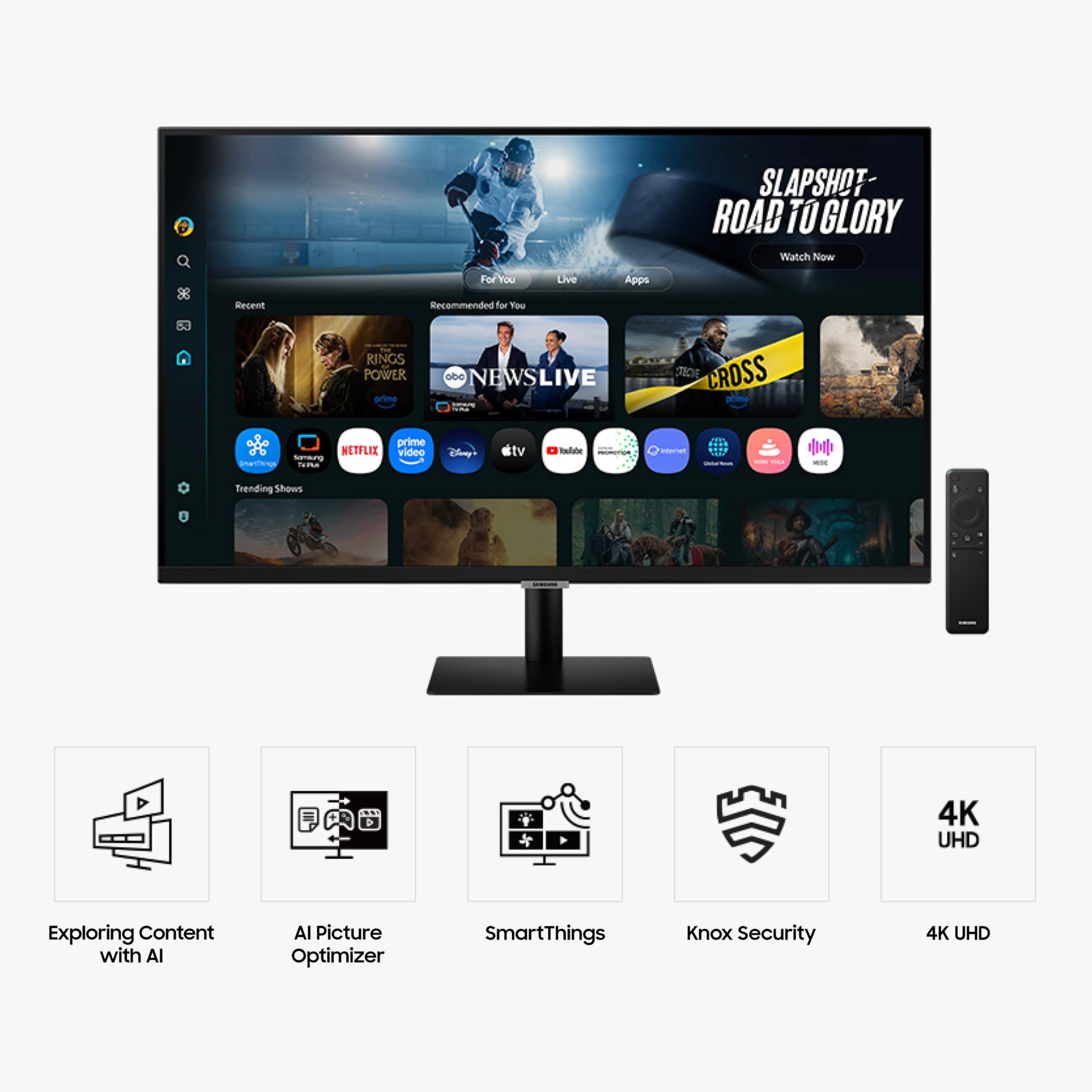 Samsung 43” Smart Monitor M7 (M70F) 4K UHD Display, Samsung Vision AI, Smart TV Apps, Gaming Hub, USB-C, HDMI and USB-A, Black, LS43FM702UNXZA, 2025 - Flex Gamingproduct_type