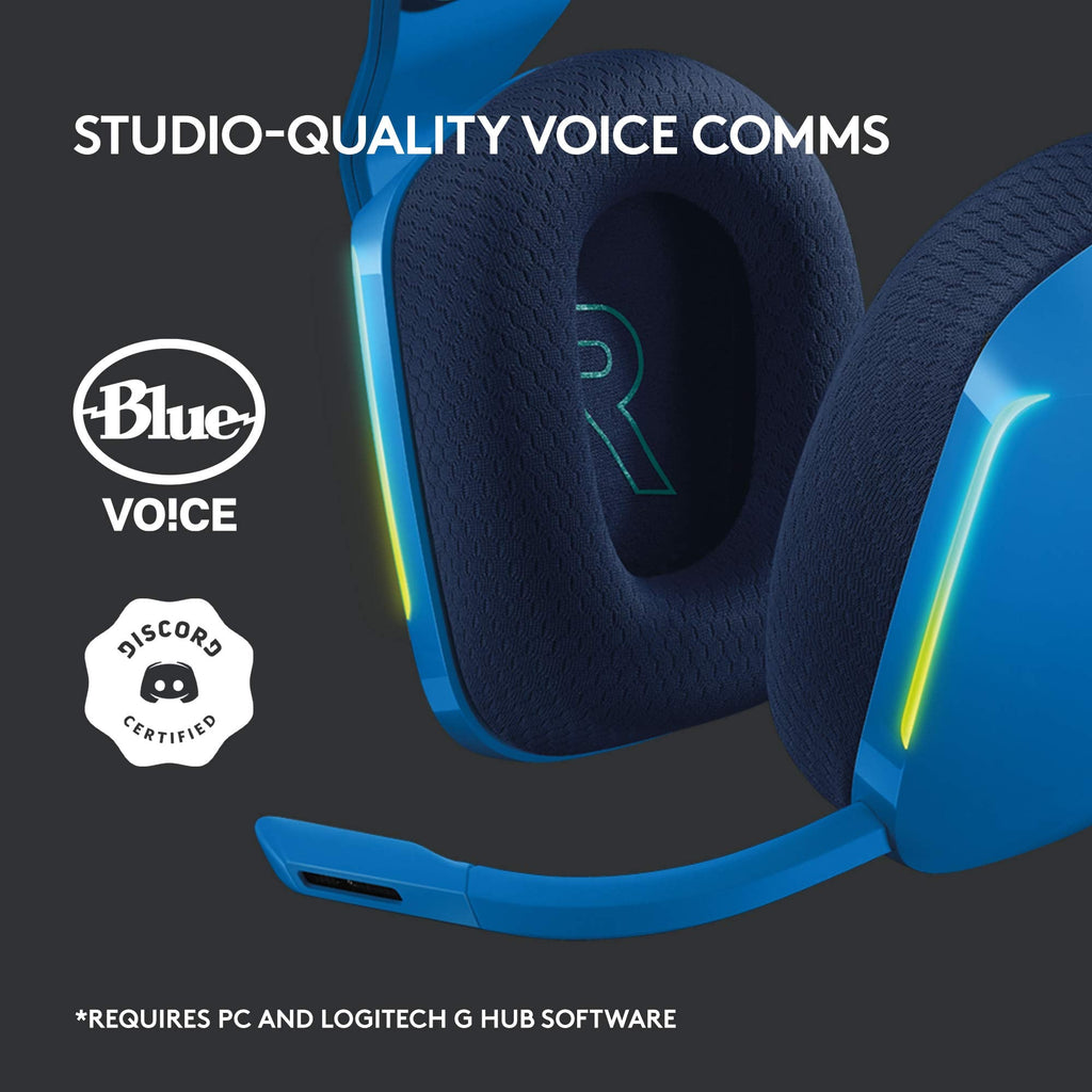 Logitech G733 Lightspeed Wireless Gaming Headset, Suspension Headband, Lightsync RGB, Blue VO!CE Mic, PRO-G Audio – Black, Gaming Headset Wireless, PC, PS5, PS4, Switch Compatible - Flex Gamingproduct_type