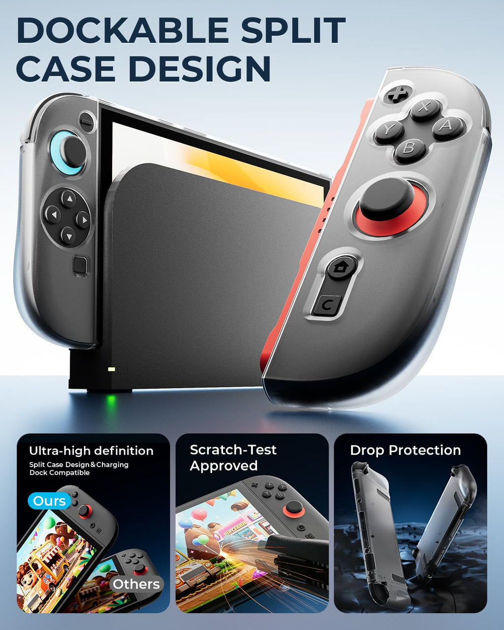 Pro Controllers Accessories Bundle for Nintendo Switch 2 18-in-1: Carrying Case, Screen Protector, Thumb Grip for Joycon, Dockable Console Protective Cover Shell, Steering Wheel, 2025 Switch2 Game Kit - Flex Gamingproduct_type