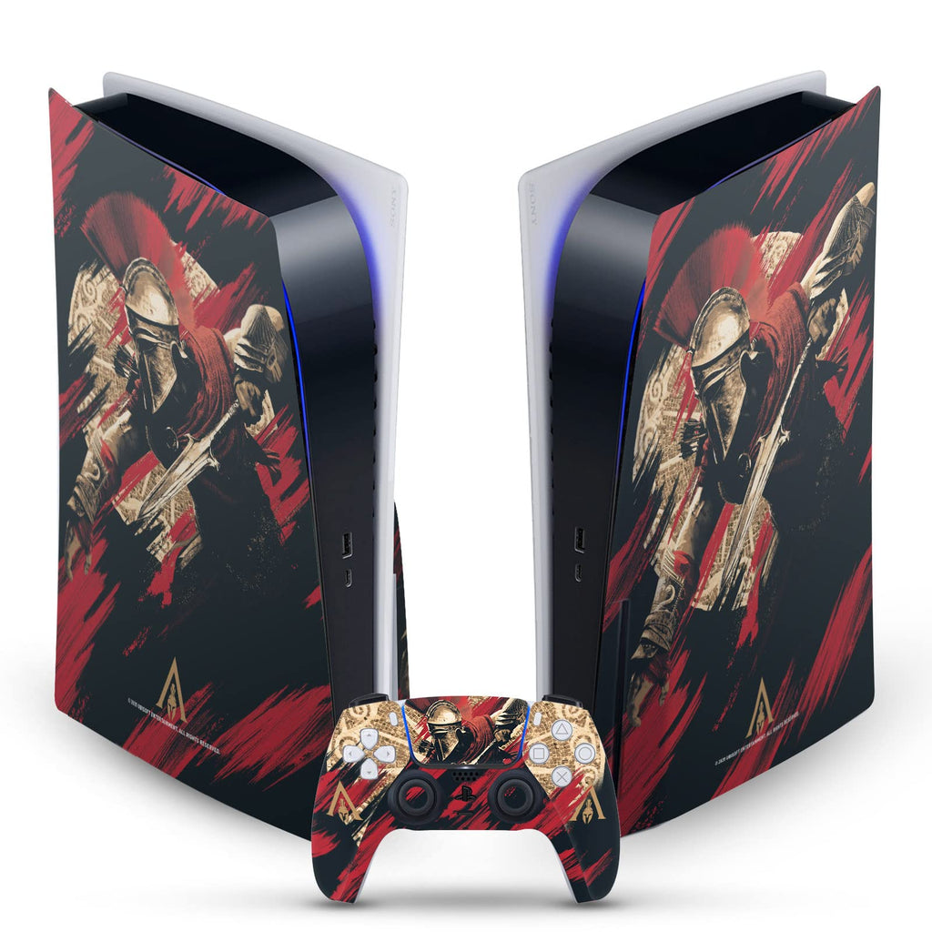 Alexios with Spear Odyssey Artwork Matte Vinyl Faceplate Sticker Gaming Skin Case Cover Compatible with Sony Playstation 5 PS5 Disc Edition Console & DualSense Controller - Flex Gamingproduct_type
