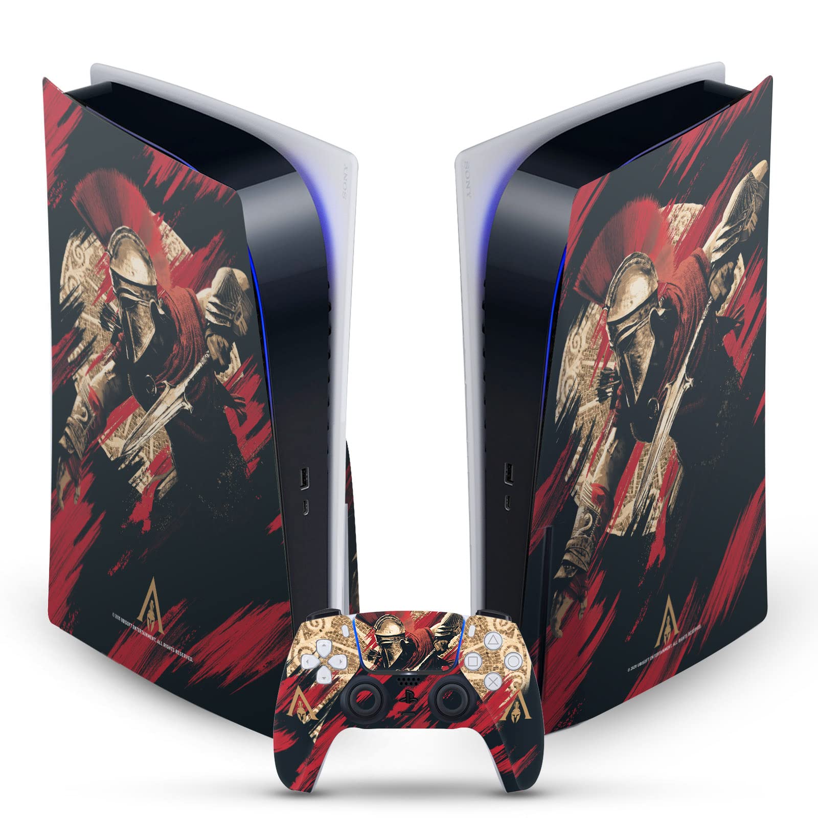 Alexios with Spear Odyssey Artwork Matte Vinyl Faceplate Sticker Gaming Skin Case Cover Compatible with Sony Playstation 5 PS5 Disc Edition Console & DualSense Controller - Flex Gamingproduct_type