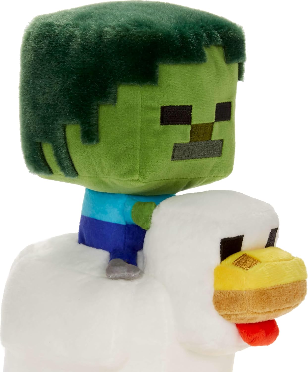 Mattel Minecraft Plush Zombie Chicken Jockey Toy, Collectible Stuffed Animal, 8-inch Soft Doll Inspired by Video Game Character - Flex Gamingproduct_type