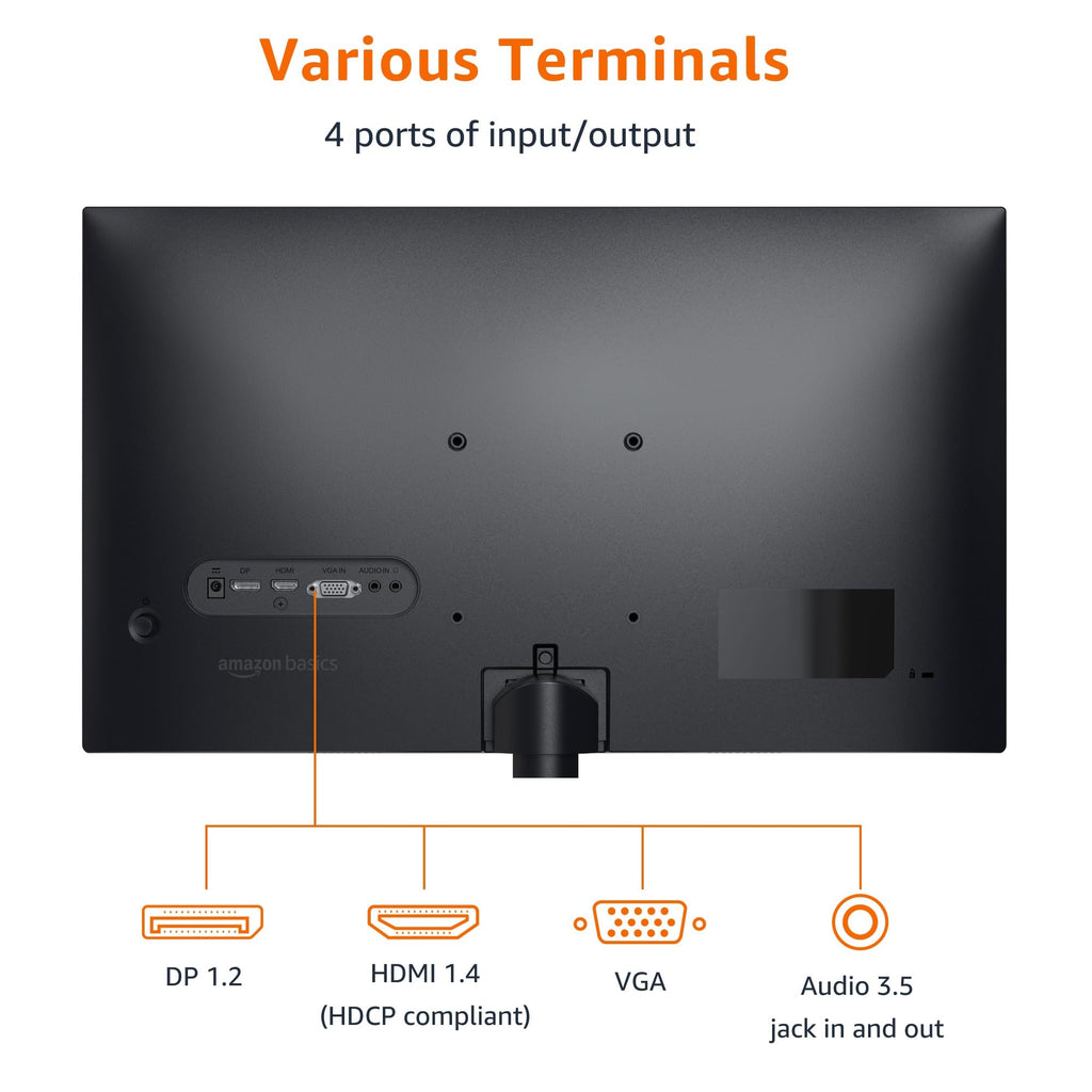 Amazon Basics 27 Inch Monitor, FHD 1080P, 100Hz, IPS, Built-in Speakers, VESA Compatible, USB Ports, Black - Flex Gamingproduct_type
