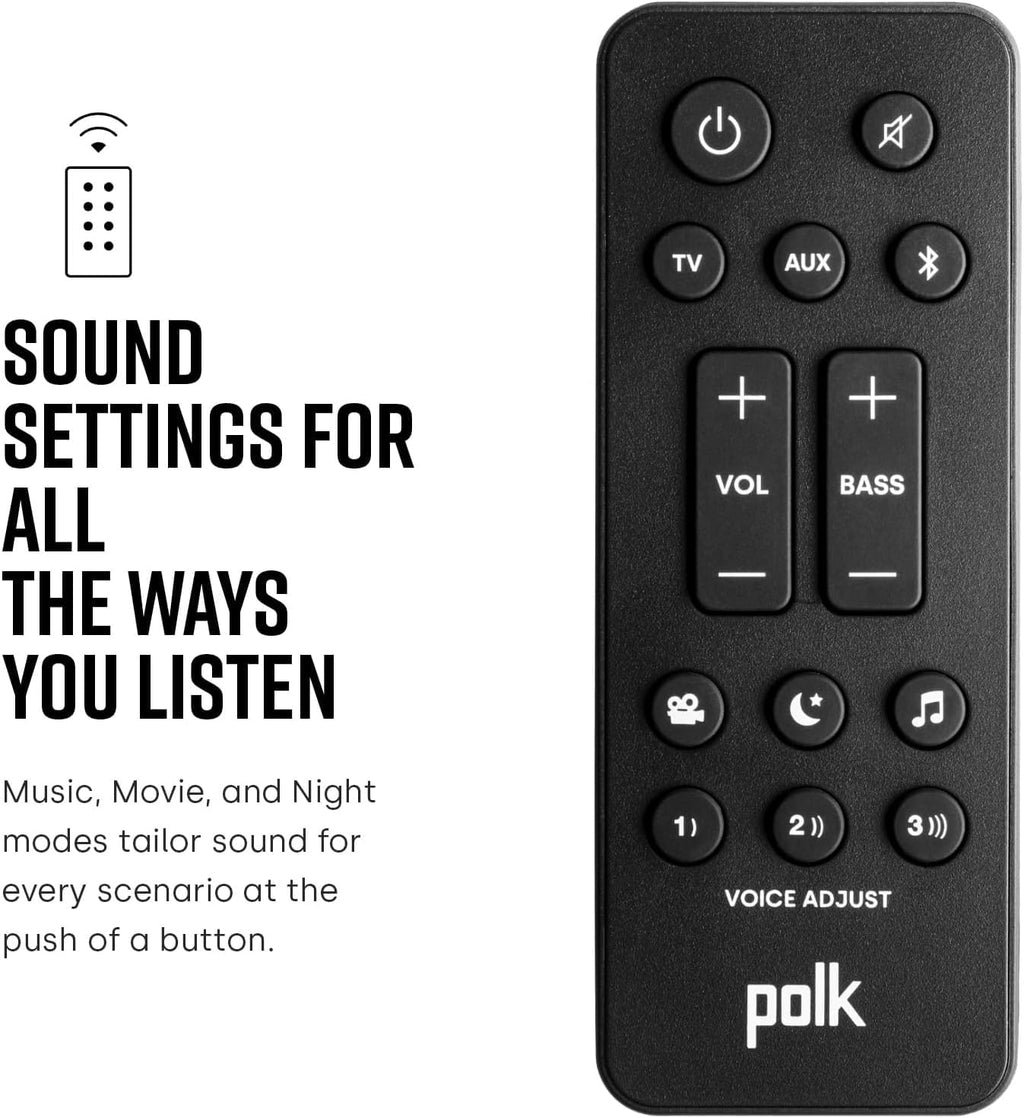 Polk Audio Signa S2 Sound Bar for Smart TV with Subwoofer, Wireless – Exclusive VoiceAdjust Technology, Ultra-Slim Design, Works with 4K & HD TVs, HDMI & Optical, Bluetooth, Wireless Streaming - Flex Gamingproduct_type