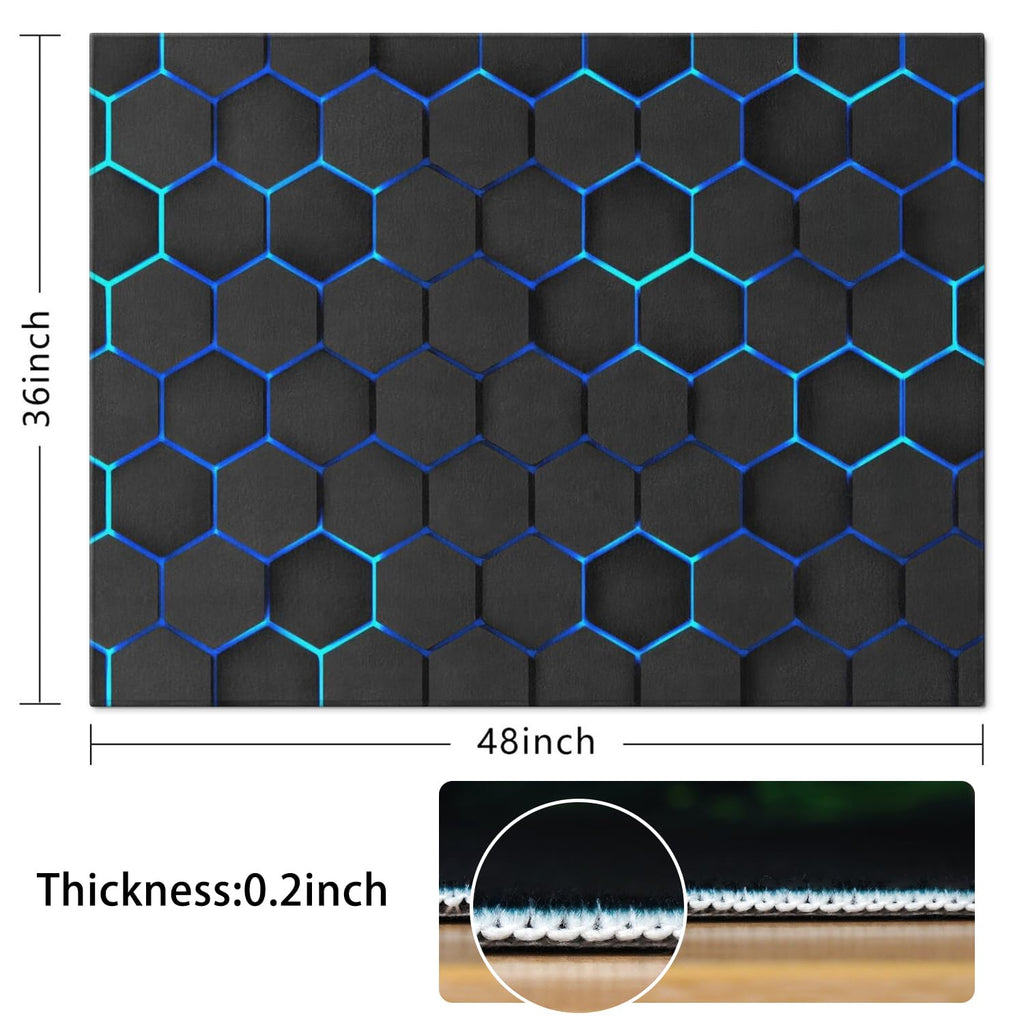 Gaming Chair Mat for Carpet Hardwood Tile Floor,36"x48" Gamer Rugs for Game Room, Under Desk Non Slip Gamer Rug,Low-Pile Game Room Rug,Rubber Backing Large Gaming Chair Floor Mat,Green Honeycomb - Flex Gamingproduct_type