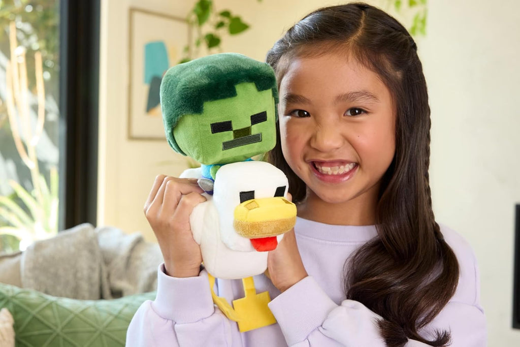 Mattel Minecraft Plush Zombie Chicken Jockey Toy, Collectible Stuffed Animal, 8-inch Soft Doll Inspired by Video Game Character - Flex Gamingproduct_type