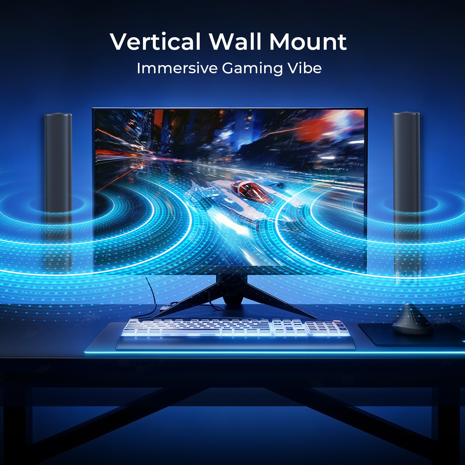 Sound Bar for Smart TV, Soundbar with Bluetooth/ARC/Opt/AUX Connect, Auto Volume Boost, 3 Equalizer Modes, 2 in 1 Detachable Soundbar for TV/PC/Gaming/Projectors - Flex Gamingproduct_type
