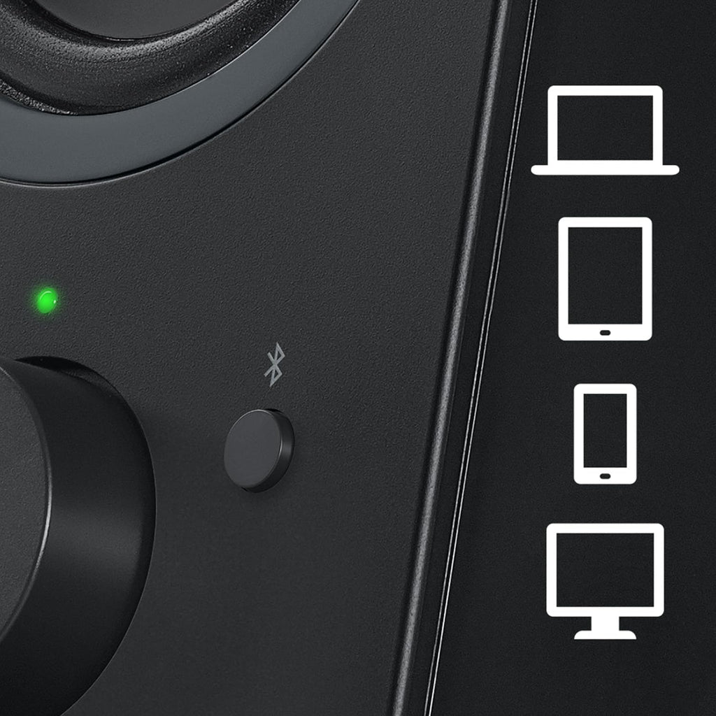 Logitech Z207 2.0 Stereo Computer Speakers with Bluetooth | 10 Watts peak power, active drivers with passive radiators, 3.5 mm input and headphone jack, ideal for PC setups