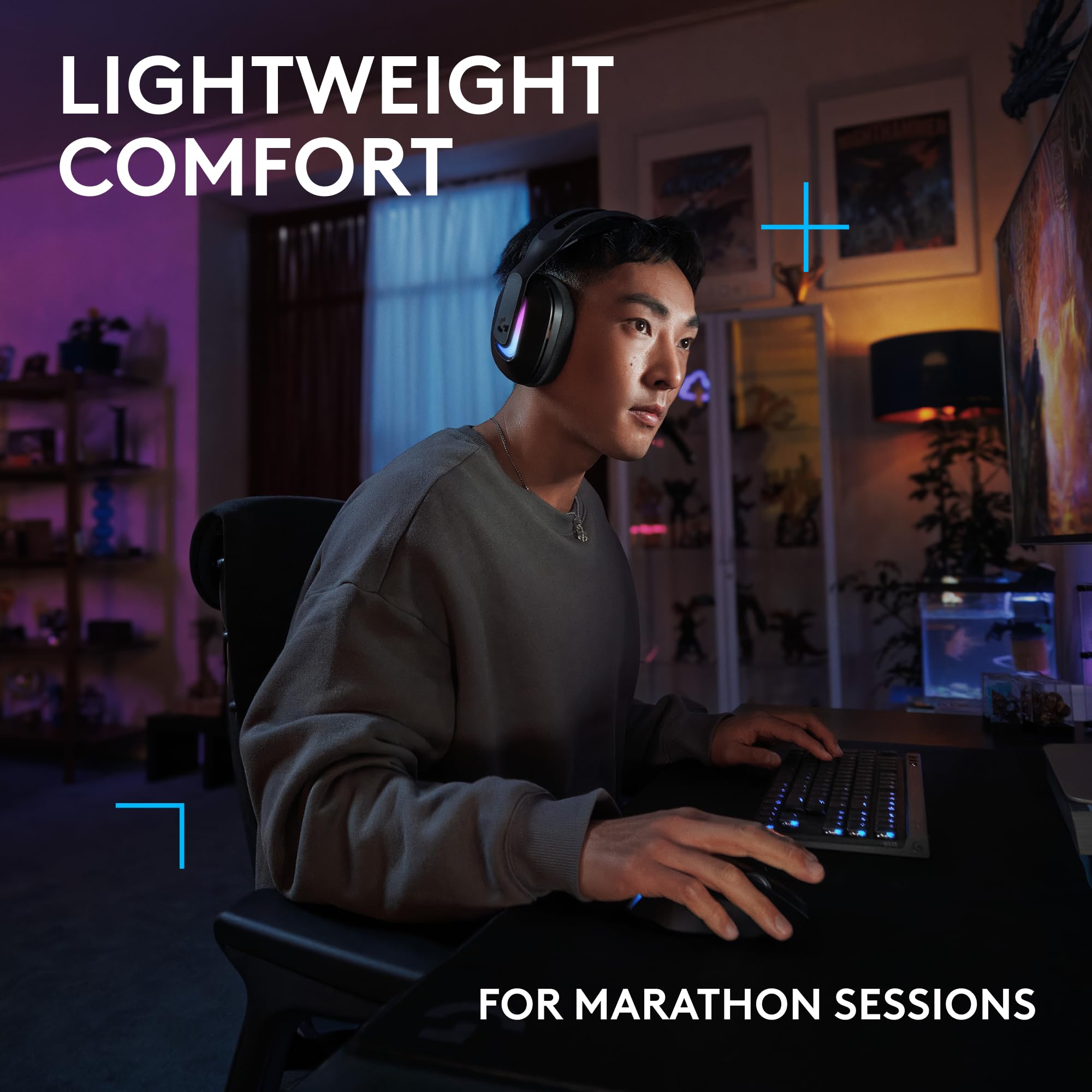 Logitech G522 Lightspeed Wireless Gaming Headset, Full-Band Mic, Advanced Audio, Tri-Connect (Lightspeed, Bluetooth, USB A to C), LIGHTSYNC RGB, for PC & Nintendo Switch/Switch 2 – Black - Flex Gamingproduct_type