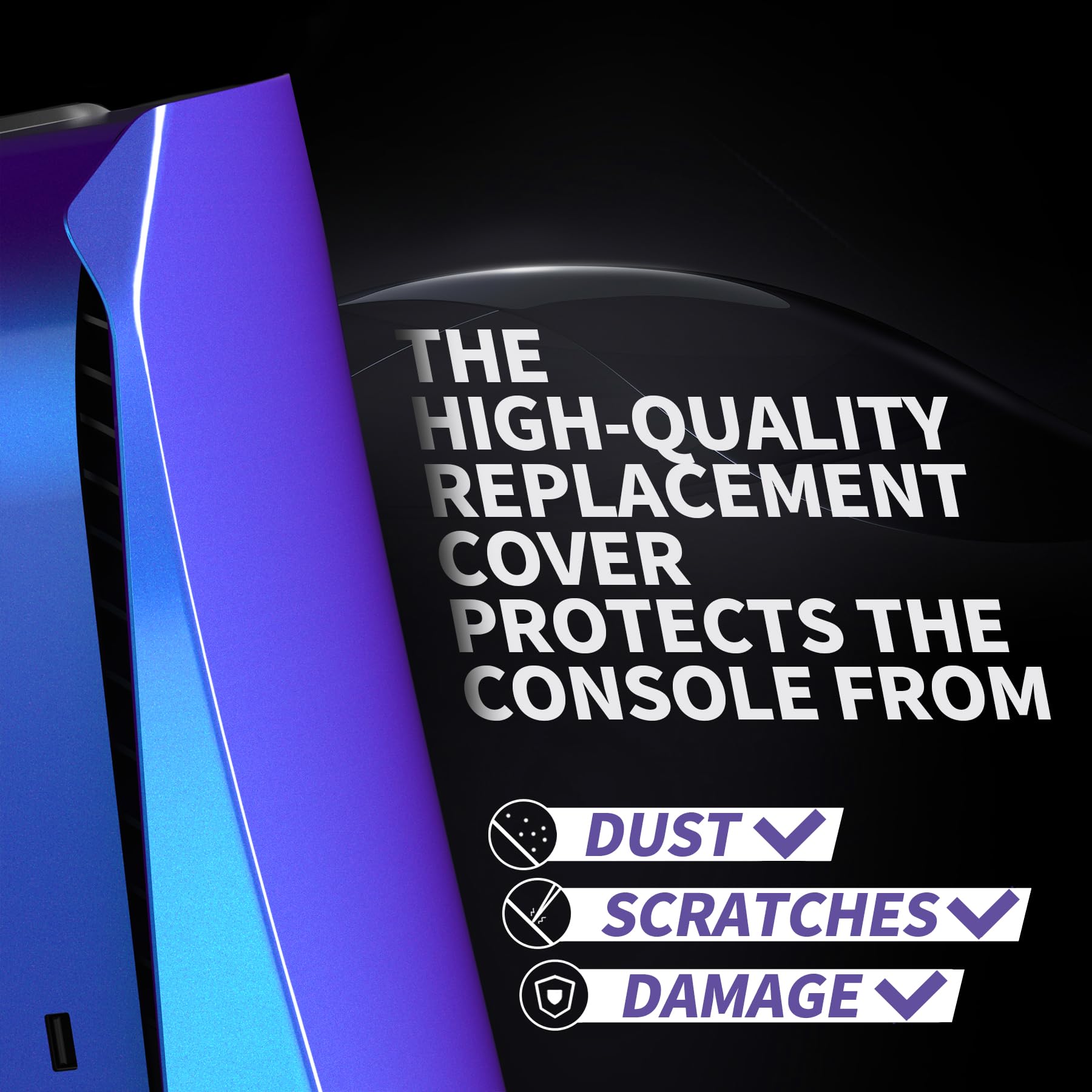 eXtremeRate eXcover The Great Wave Top Bottom Cover Compatible with ps5 Console Disc Edition, Replacement Faceplate Backplate Shell Skin Compatible with ps5 Disc Version Console - Flex Gamingproduct_type