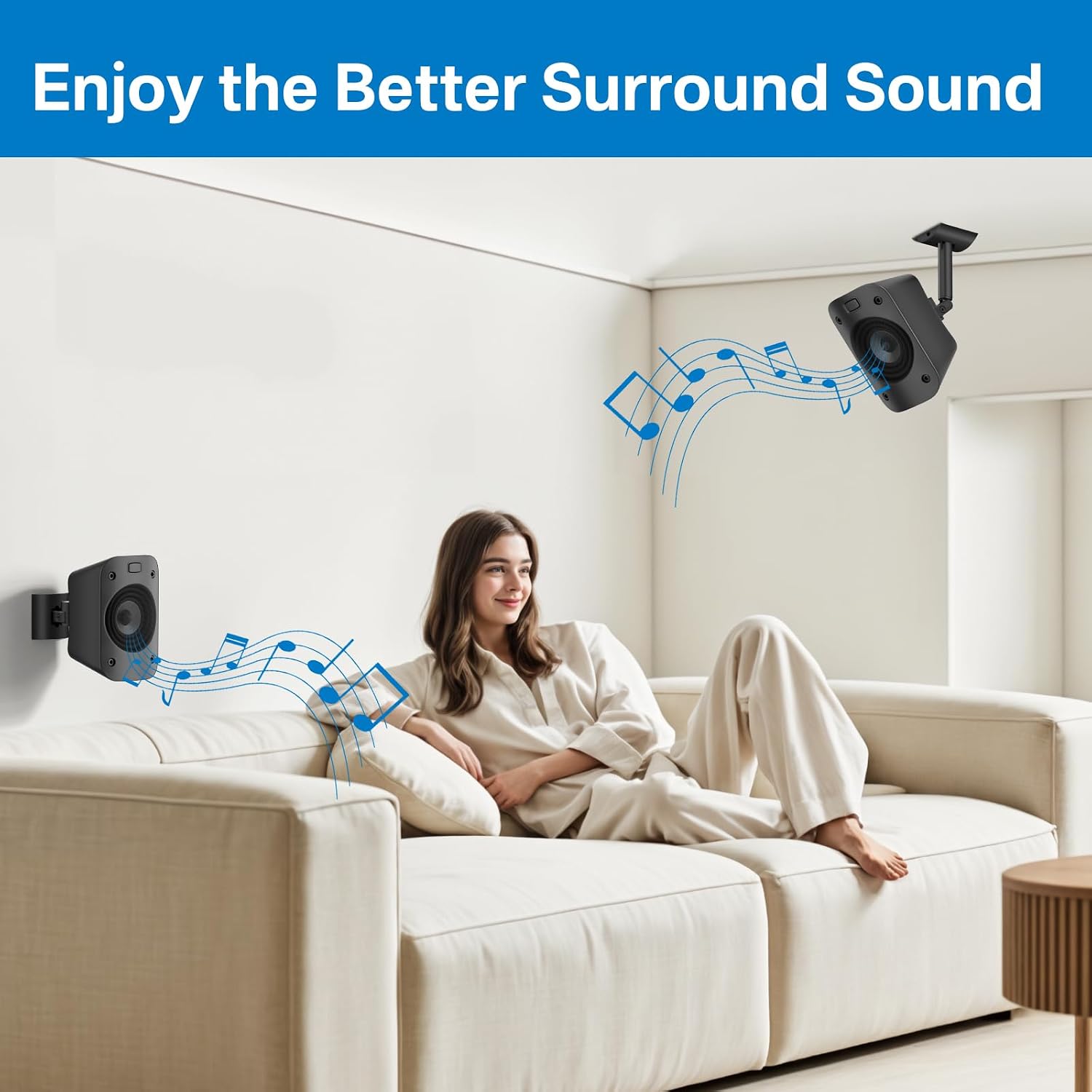 1 Pack, Wall Or Ceiling Mount for Logitech Z906 5.1 Surround Sound Speaker System Tilt and Swivel Adjustable Mounting Bracket for Logitech Z906 Satellite Speakers Wall Mounts