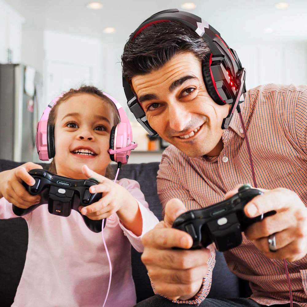 BENGOO G9000 Stereo Gaming Headset for PS4 PC Xbox One PS5 Controller, Noise Cancelling Over Ear Headphones with Mic, LED Light, 7.1 Surround Sound, Soft Memory Earmuffs for Nintendo Xbox Series X|S - Flex Gamingproduct_type
