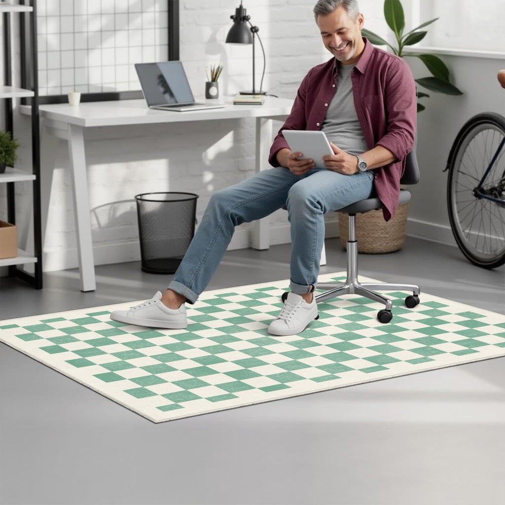 Gaming Chair Mat for Carpet Hardwood Tile Floor,36"x48" Gamer Rugs for Game Room, Under Desk Non Slip Gamer Rug,Low-Pile Game Room Rug,Rubber Backing Large Gaming Chair Floor Mat,Green Honeycomb - Flex Gamingproduct_type
