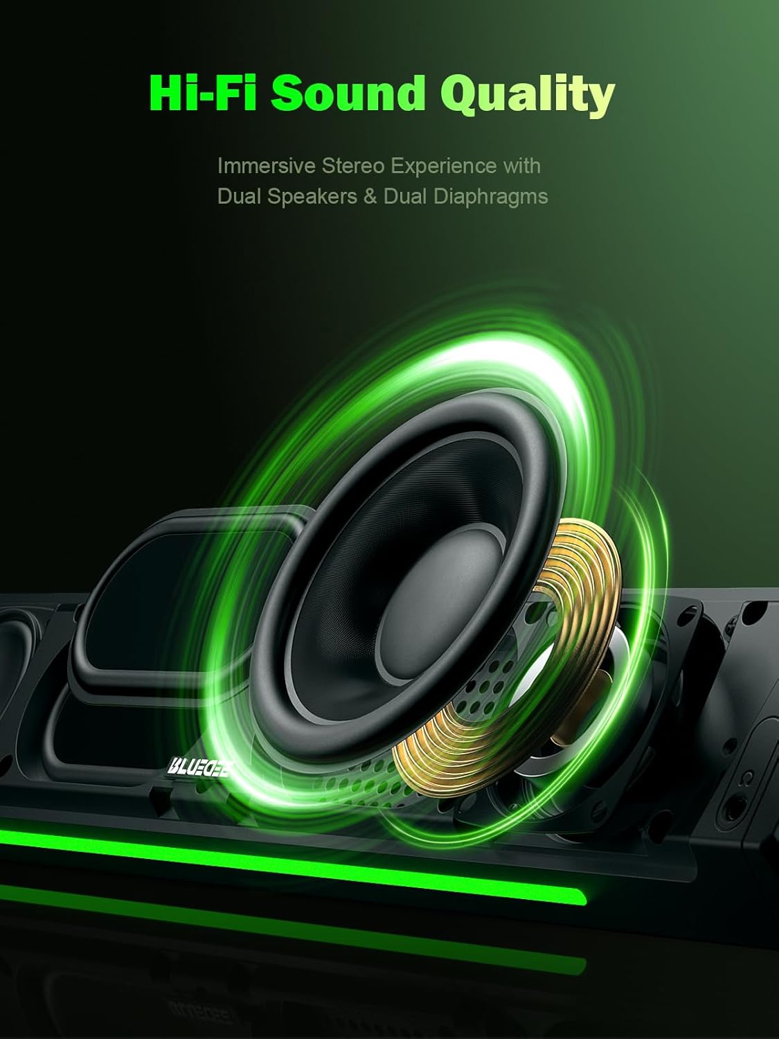 BLUEDEE Computer Speakers for Desktop PC, Computer Sound bar, HiFi Stereo Speakers for Computer Desktop, Bluetooth 5.0 and 3.5mm Aux-in PC Soundbar, USB/USB C Powered Gaming Speakers for pc, Laptop - Flex Gamingproduct_type