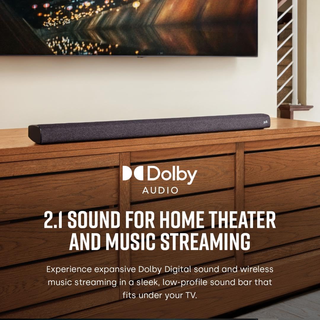 Polk Audio Signa S2 Sound Bar for Smart TV with Subwoofer, Wireless – Exclusive VoiceAdjust Technology, Ultra-Slim Design, Works with 4K & HD TVs, HDMI & Optical, Bluetooth, Wireless Streaming - Flex Gamingproduct_type