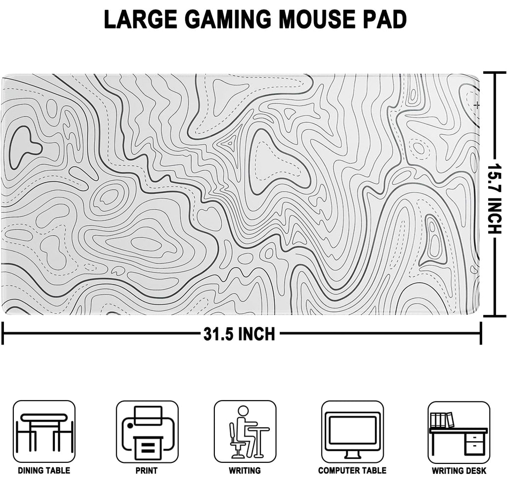 Large Gaming Mouse Pad, Waterproof Extra Large Mousepad with Stitched Edges, 31.5" x 15.7" Non-Slip Rubber Base Office Big Long Keyboard Pad for Office Gamer Home XXL, Black - Flex Gamingproduct_type