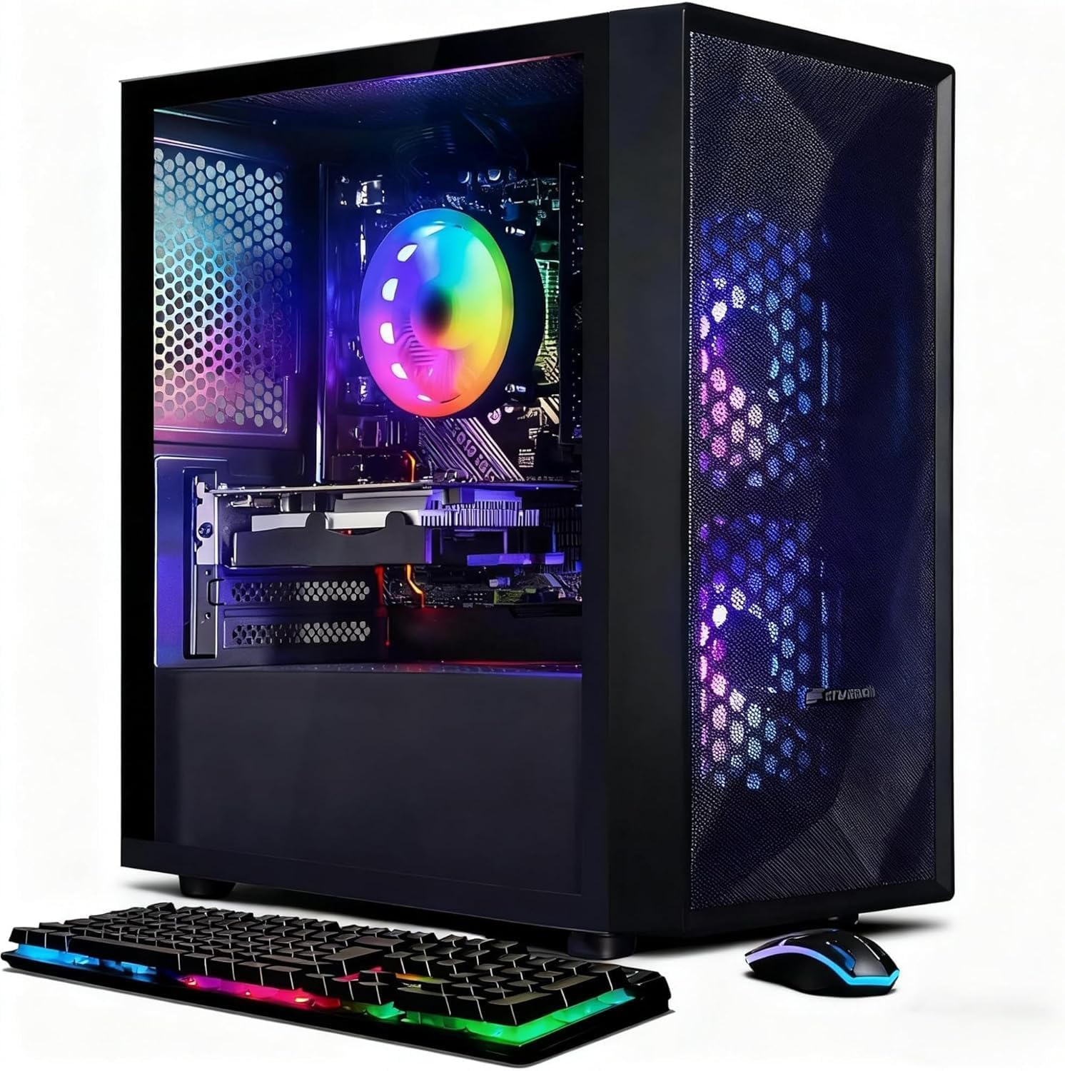 STGAubron Prebuilt Gaming PC Desktop, Radeon RX 560 4G, Intel Core i5 up to 3.6GHz, 16G RAM, 512G SSD, WiFi 6, BT 5.0, RGB Fan x2, Windows 11 Home - Flex Gamingproduct_type