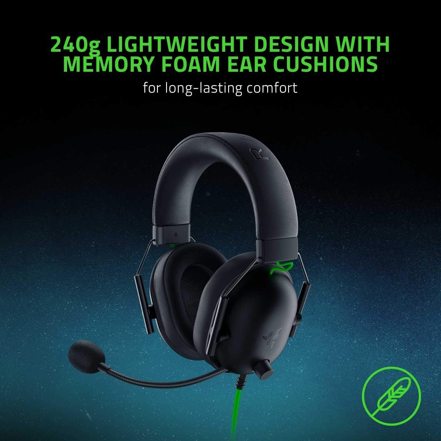 Razer BlackShark V2 X Gaming Headset: 7.1 Surround Sound - 50mm Drivers - Memory Foam Cushion - for PC, PS4, PS5, Switch - 3.5mm Audio Jack - Black