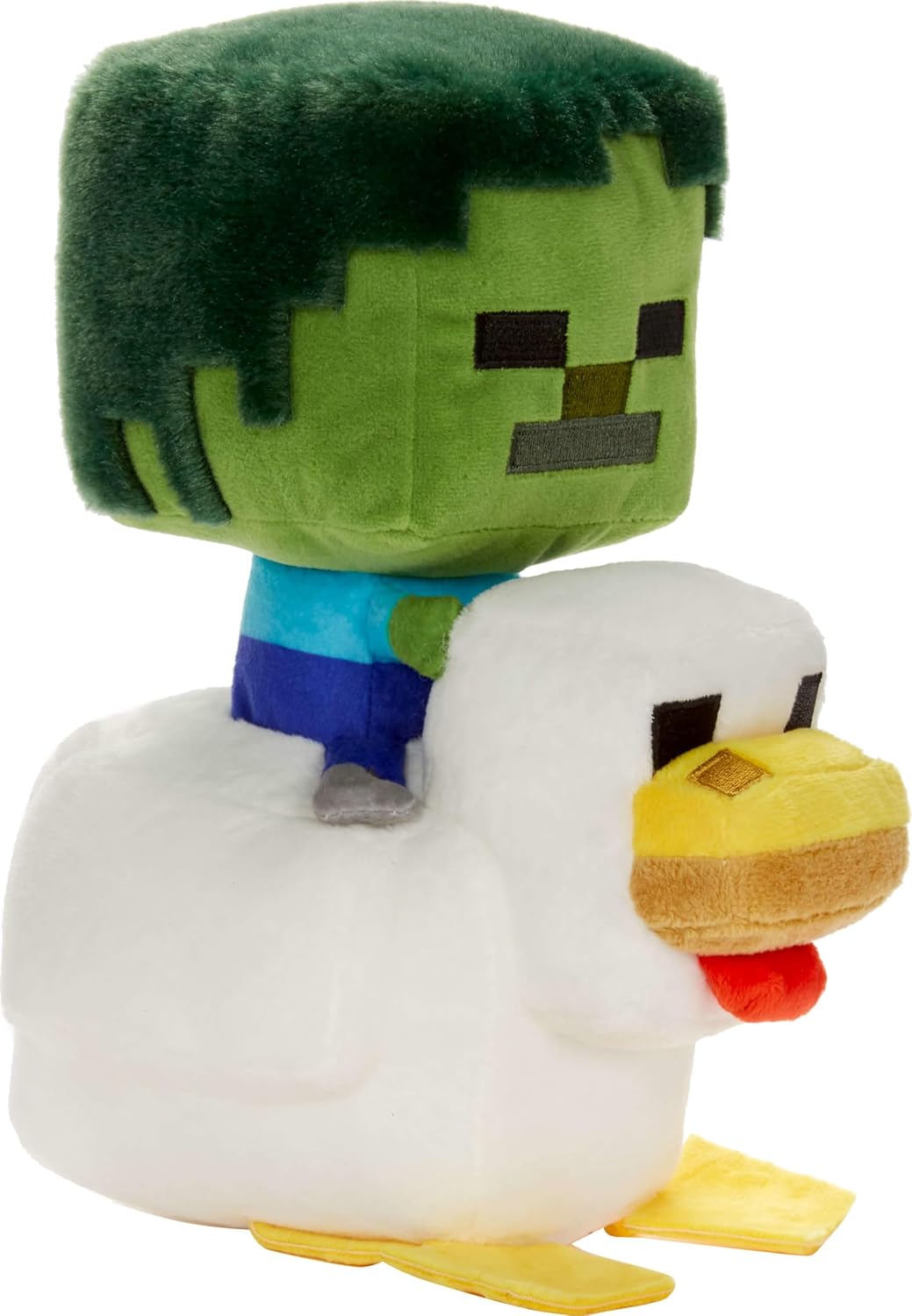 Mattel Minecraft Plush Zombie Chicken Jockey Toy, Collectible Stuffed Animal, 8-inch Soft Doll Inspired by Video Game Character - Flex Gamingproduct_type