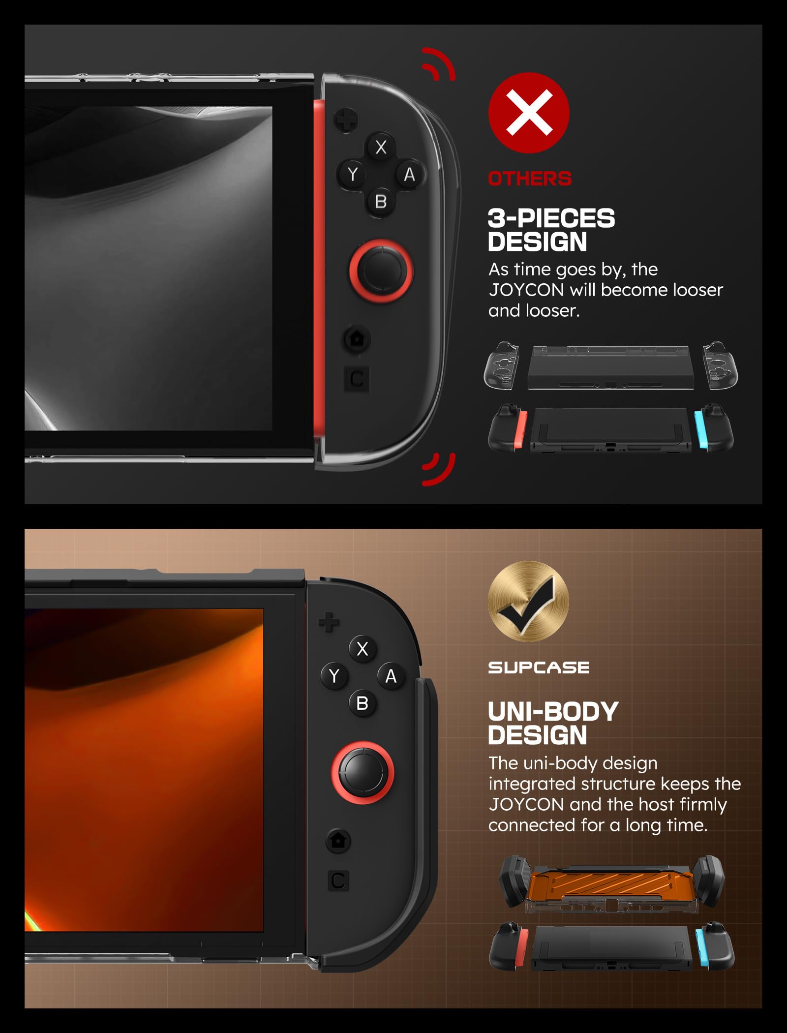 SUPCASE Unicorn Beetle Pro Case for Nintendo Switch 2 2025, [Military-Grade Protection] [Joy Con Remove Friendly] Dockable Integrated Cover Accessories Compatible with Switch 2, Black - Flex Gamingproduct_type