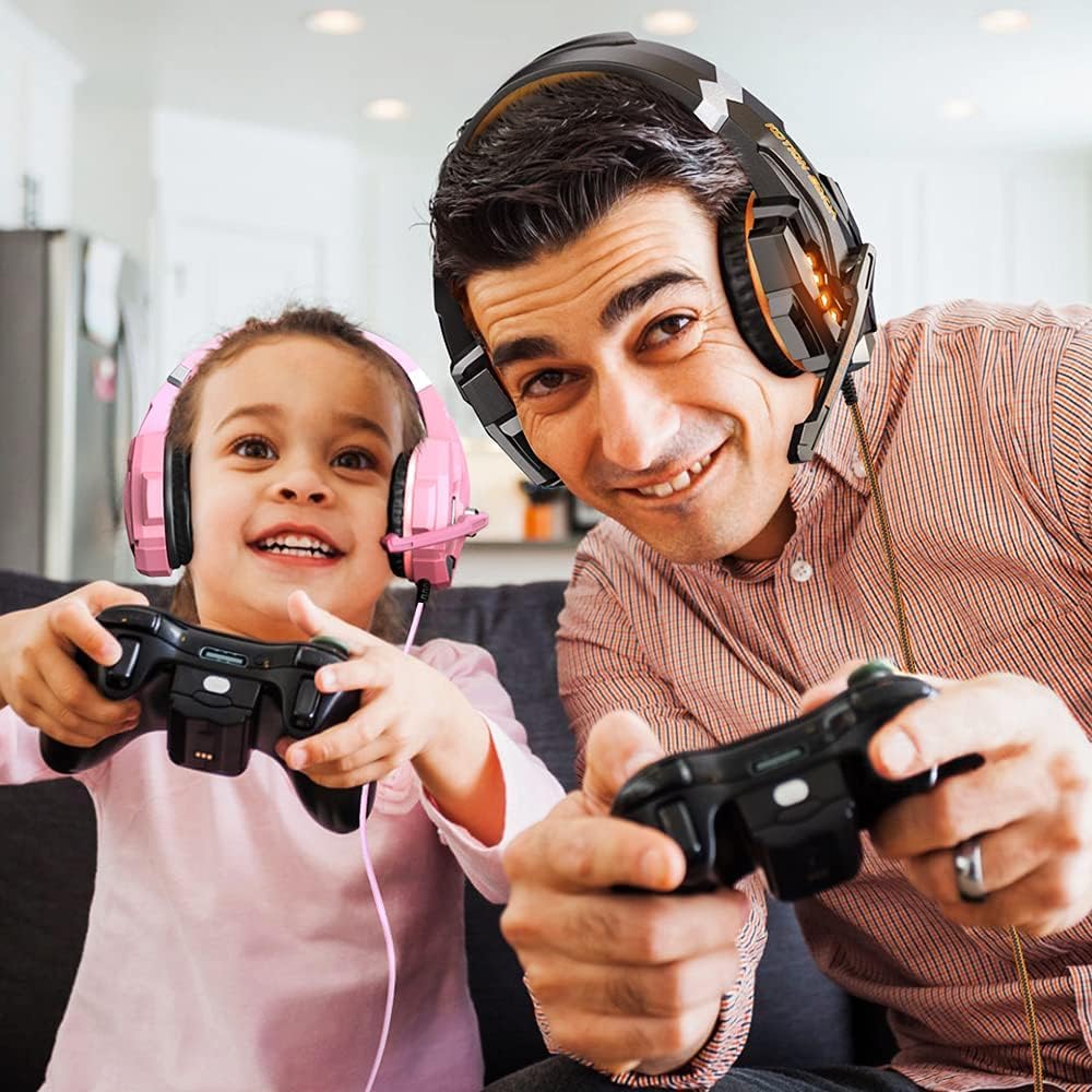 BENGOO G9000 Stereo Gaming Headset for PS4 PC Xbox One PS5 Controller, Noise Cancelling Over Ear Headphones with Mic, LED Light, 7.1 Surround Sound, Soft Memory Earmuffs for Nintendo Xbox Series X|S - Flex Gamingproduct_type
