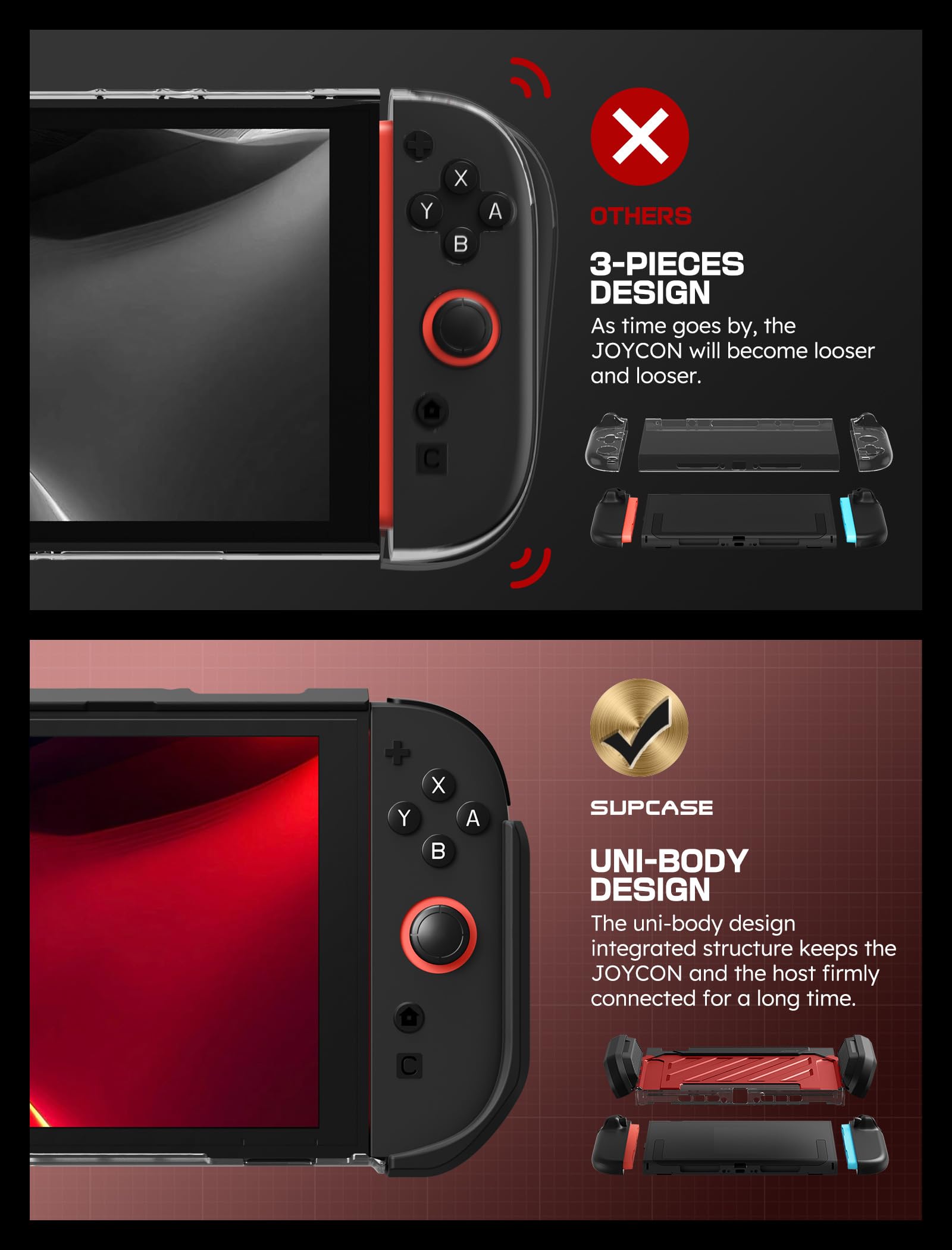 SUPCASE Unicorn Beetle Pro Case for Nintendo Switch 2 2025, [Military-Grade Protection] [Joy Con Remove Friendly] Dockable Integrated Cover Accessories Compatible with Switch 2, Black - Flex Gamingproduct_type