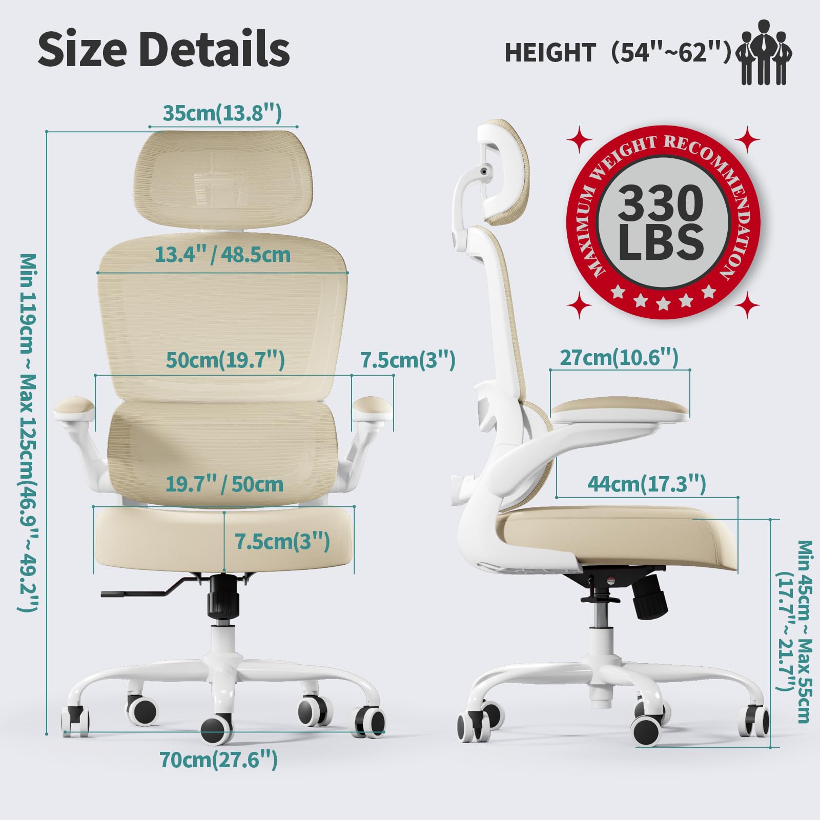 TRALT Office Chair Ergonomic Desk Chair, 330 LBS Home Mesh Office Desk Chairs with Wheels, Comfortable Gaming Chairs (1, Black) - Flex Gamingproduct_type