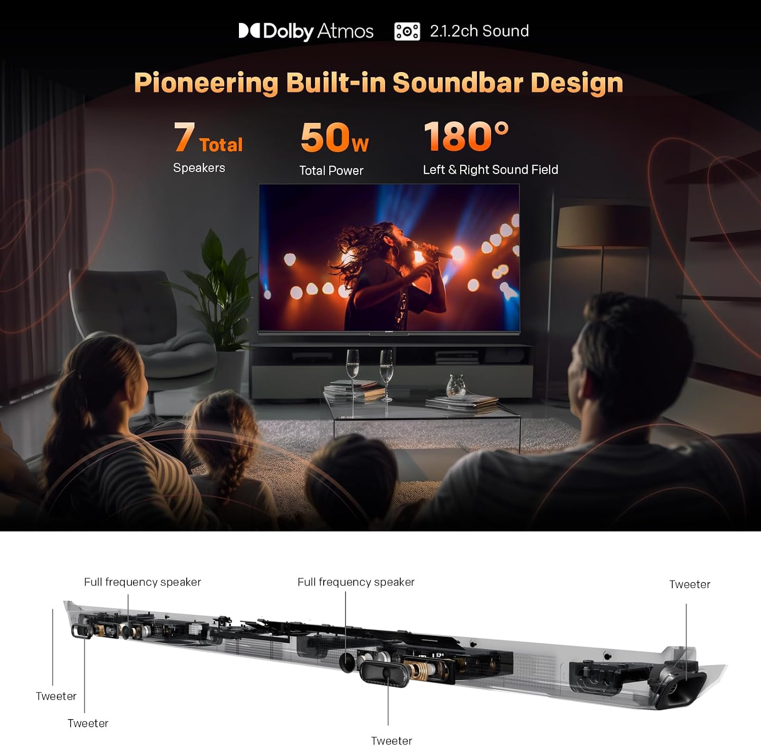 SKYWORTH 55" X8700G MagicSound Google TV, 144Hz UHD QD-Mini LED, 2.1.2 Sound, Built-in Subwoofer, Dolby Vision+Atmos, Gaming TV, Find-My Remote
