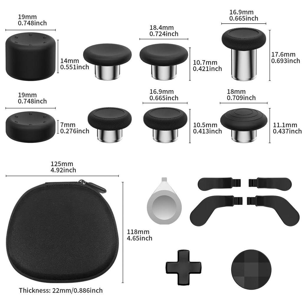CHARM FOCUS 16-in-1 Metal Thumbsticks Replacement Kits for Xbox Elite Series 2, Xbox Elite 2 Controller Accessories, Includes Magnetic Joysticks, Paddles, Silicone Caps, D-Pads, 1 Tool (Volcano Red) - Flex Gamingproduct_type