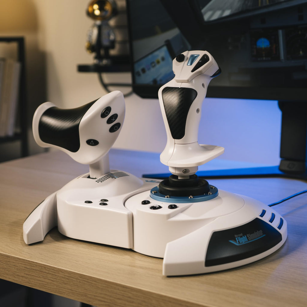Thrustmaster T-Flight Hotas X USB Flight Sim Stick & Throttle - PC | Detachable design, adjustable resistance, 12 programmable buttons, 5 axes, dual rudder control, preset memory, ergonomic - Flex Gamingproduct_type