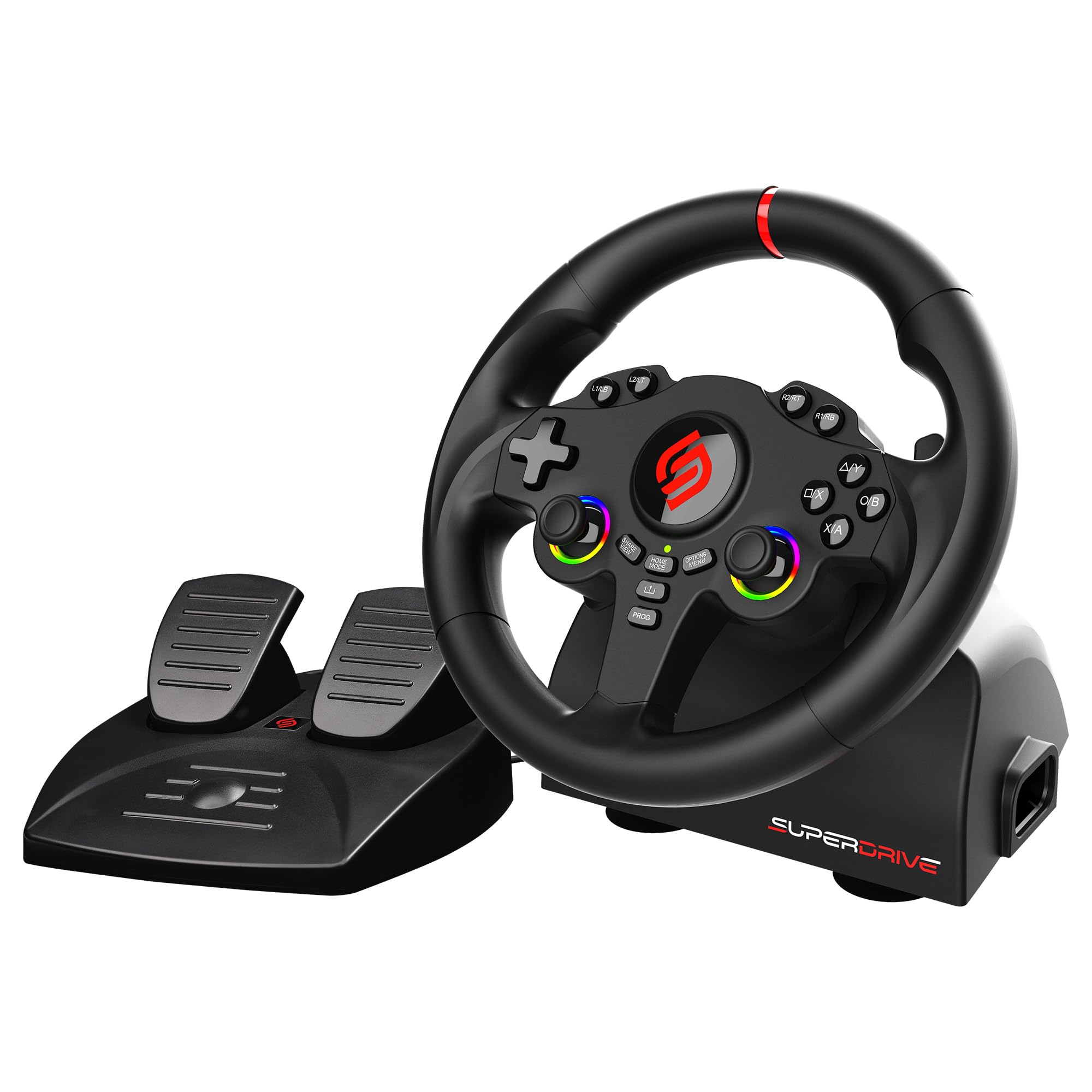 SUBSONIC - Superdrive SV250 Racing Wheel Switch 2/Switch PS4 PC Xbox Series | Steering Wheel with Pedals and Paddles - Vibration - 3 Sensitivity Modes - Diameter 22 cm, Rotation 180° - Flex Gamingproduct_type