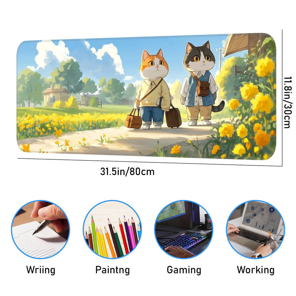 Japanese Dark Red Moon Gaming Mouse Pad, Extended Mouse Pad with Non-Slip Base, Full Keyboard Pad with Stitched Edges, Large Desk Pad for Gaming, Office, Home 31.5 x 11.8 Inch - Flex Gamingproduct_type