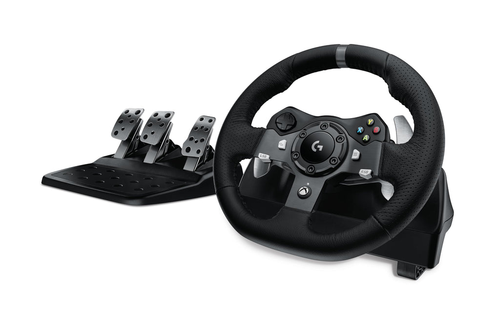 Logitech G920 Driving Force Racing Wheel and Floor Pedals, Real Force Feedback, Stainless Steel Paddle Shifters, Leather Steering Wheel Cover for Xbox Series X|S, Xbox One, PC, Mac - Black - Flex Gamingproduct_type