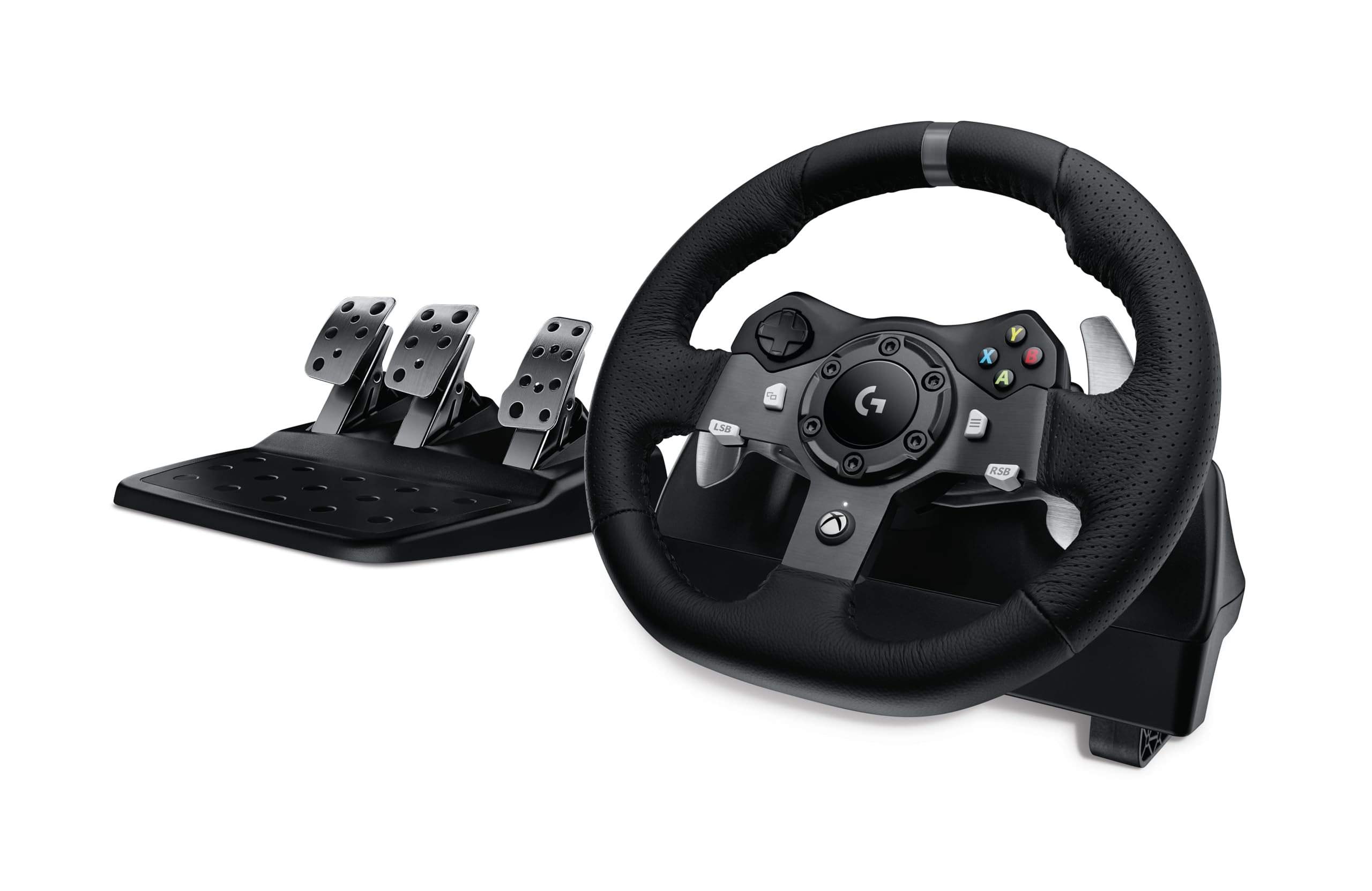 Logitech G920 Driving Force Racing Wheel and Floor Pedals, Real Force Feedback, Stainless Steel Paddle Shifters, Leather Steering Wheel Cover for Xbox Series X|S, Xbox One, PC, Mac - Black - Flex Gamingproduct_type