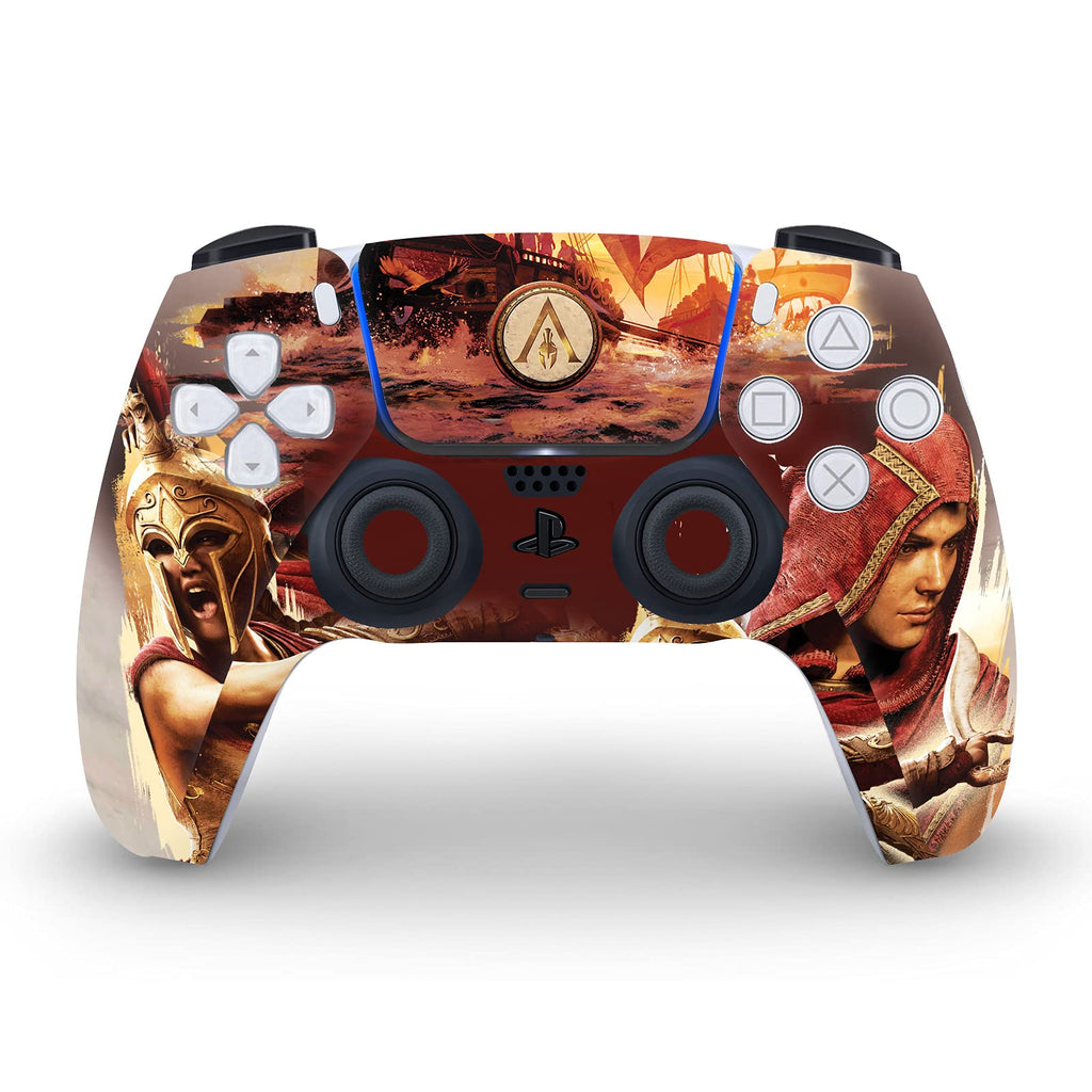 Alexios with Spear Odyssey Artwork Matte Vinyl Faceplate Sticker Gaming Skin Case Cover Compatible with Sony Playstation 5 PS5 Disc Edition Console & DualSense Controller - Flex Gamingproduct_type