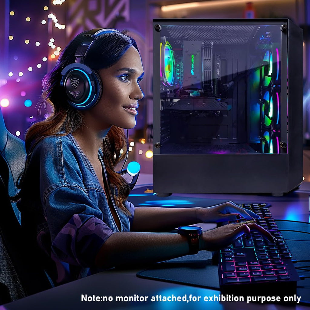 STGAubron Prebuilt Gaming PC Desktop, Radeon RX 560 4G, Intel Core i5 up to 3.6GHz, 16G RAM, 512G SSD, WiFi 6, BT 5.0, RGB Fan x2, Windows 11 Home - Flex Gamingproduct_type