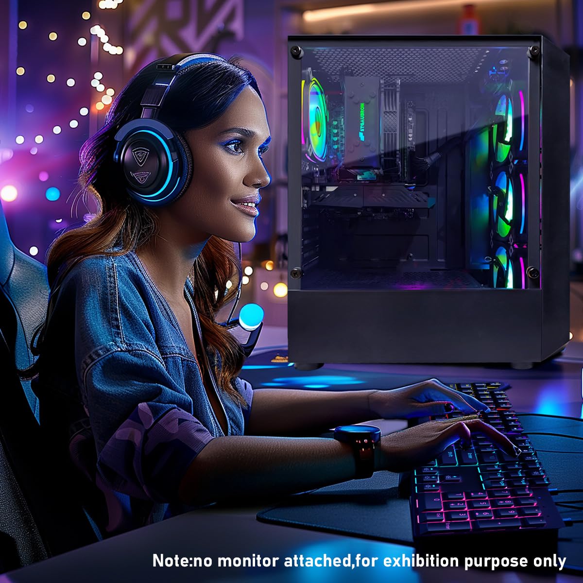STGAubron Prebuilt Gaming PC Desktop, Radeon RX 560 4G, Intel Core i5 up to 3.6GHz, 16G RAM, 512G SSD, WiFi 6, BT 5.0, RGB Fan x2, Windows 11 Home - Flex Gamingproduct_type