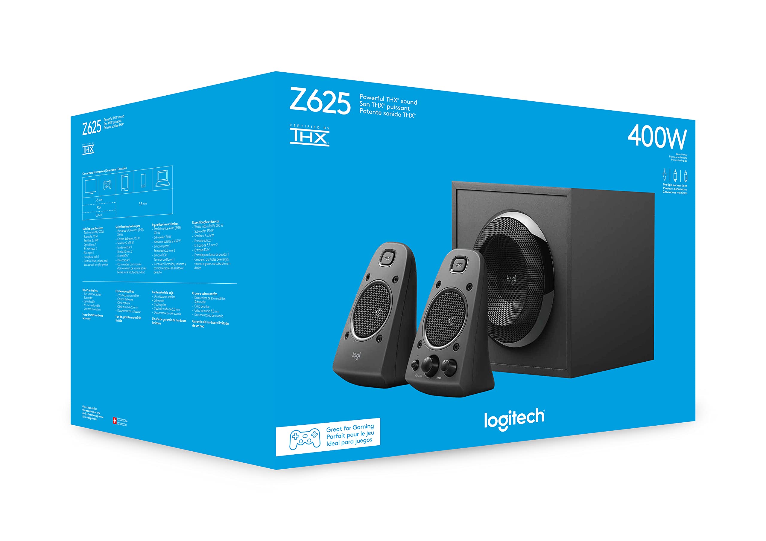 Logitech Z625 Powerful THX® Certified 2.1 Speaker System with Optical Input - Flex Gamingproduct_type