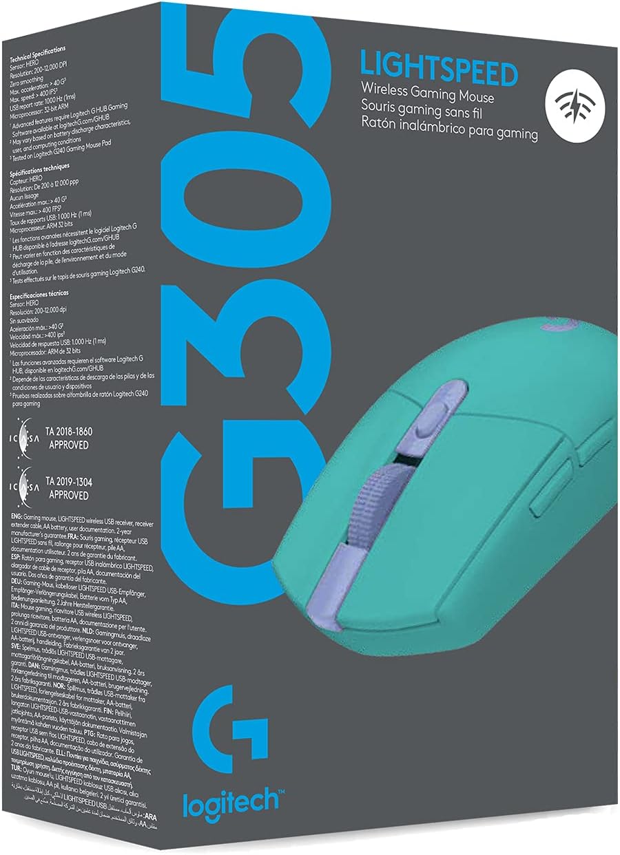 Logitech G305 Lightspeed Wireless Gaming Mouse, Hero Sensor, 12,000 DPI, Lightweight, 6 Programmable Buttons, 250h Battery, On-Board Memory, Compatible with PC, Mac - Black - Flex Gamingproduct_type