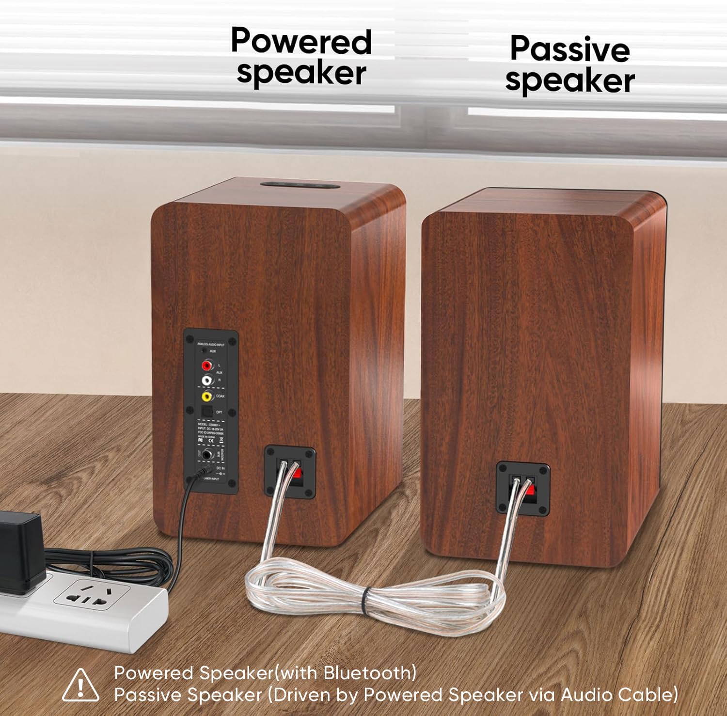Saiyin Powered Bluetooth Bookshelf Speakers | 30W*2, 3.75 Inches Woofer, Bluetooth/Optical/Auxiliary/RCA Inputs, TV/Turntable/Record Player/Computer/PC - Flex Gamingproduct_type