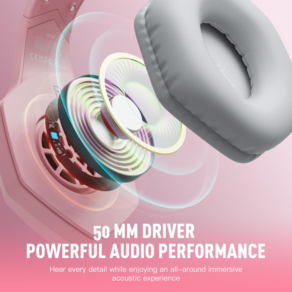 EKSA E1000 USB Gaming Headset for PC, Computer Headphones with Microphone/Mic Noise Cancelling, 7.1 Surround Sound, RGB Light - Wired Headphones for PS4, PS5 Console, Laptop, Call Center - Flex Gamingproduct_type