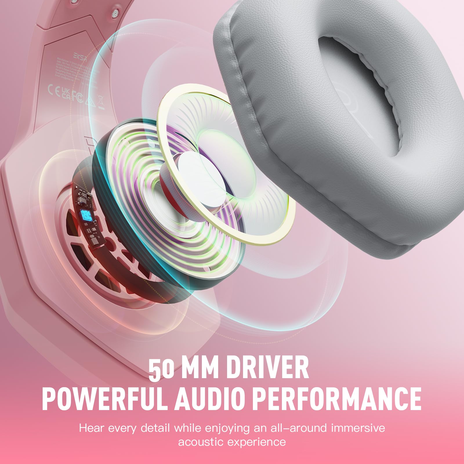 EKSA E1000 USB Gaming Headset for PC, Computer Headphones with Microphone/Mic Noise Cancelling, 7.1 Surround Sound, RGB Light - Wired Headphones for PS4, PS5 Console, Laptop, Call Center - Flex Gamingproduct_type
