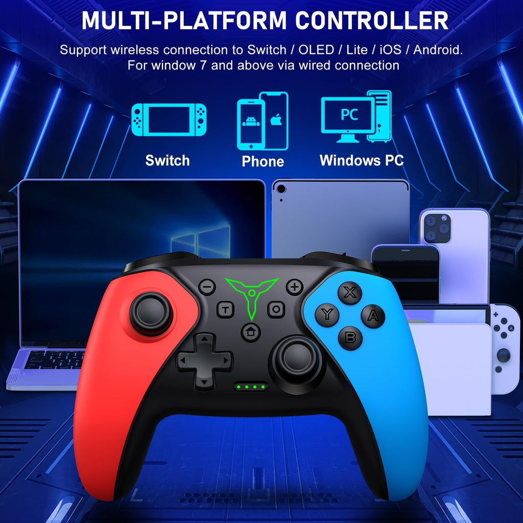 Switch Controller 2-Pack, Wireless Pro Controller for Switch2/Switch/Lite/OLED, Bluetooth Gamepad with Programmable Back Buttons, Turbo, Vibration, Gyro, Compatible with iOS/Android/PC, Includes 2 Stands - Flex Gamingproduct_type